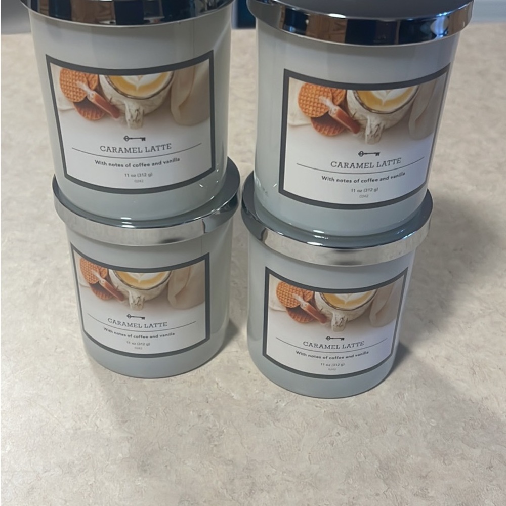 4 Threshold Candle Caramel Latte 11oz New